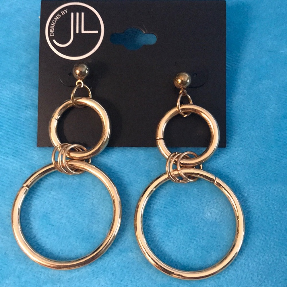 Designs by Jil circles gold earrings